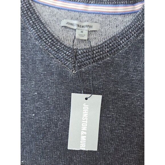 Johnston & Murphy Plaited Cotton-Wool-Nylon V-Neck Sweater Medium NWT - Picture 5 of 8